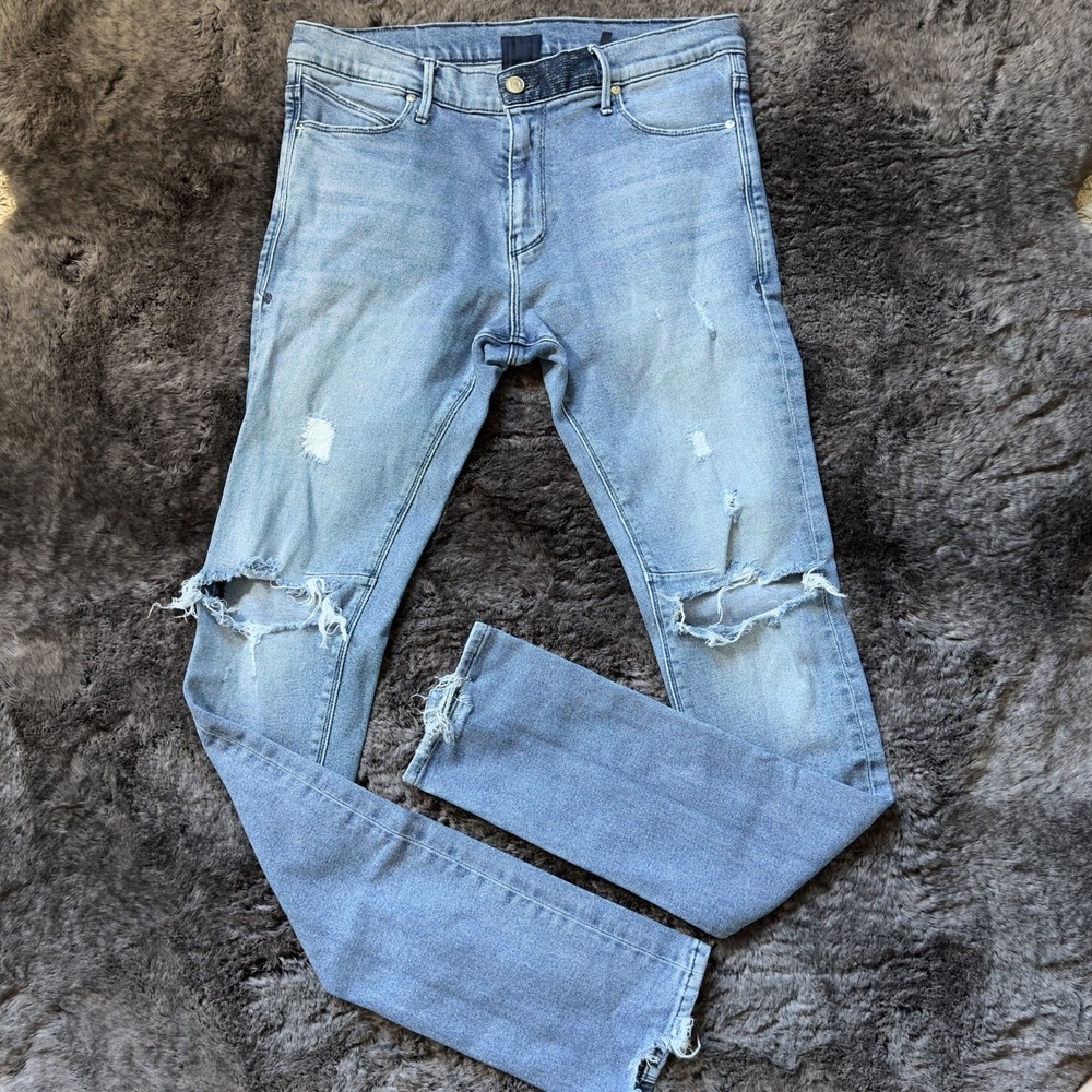 RTA Bryant Skinny Jeans Distressed Light Blue Wash Size 30